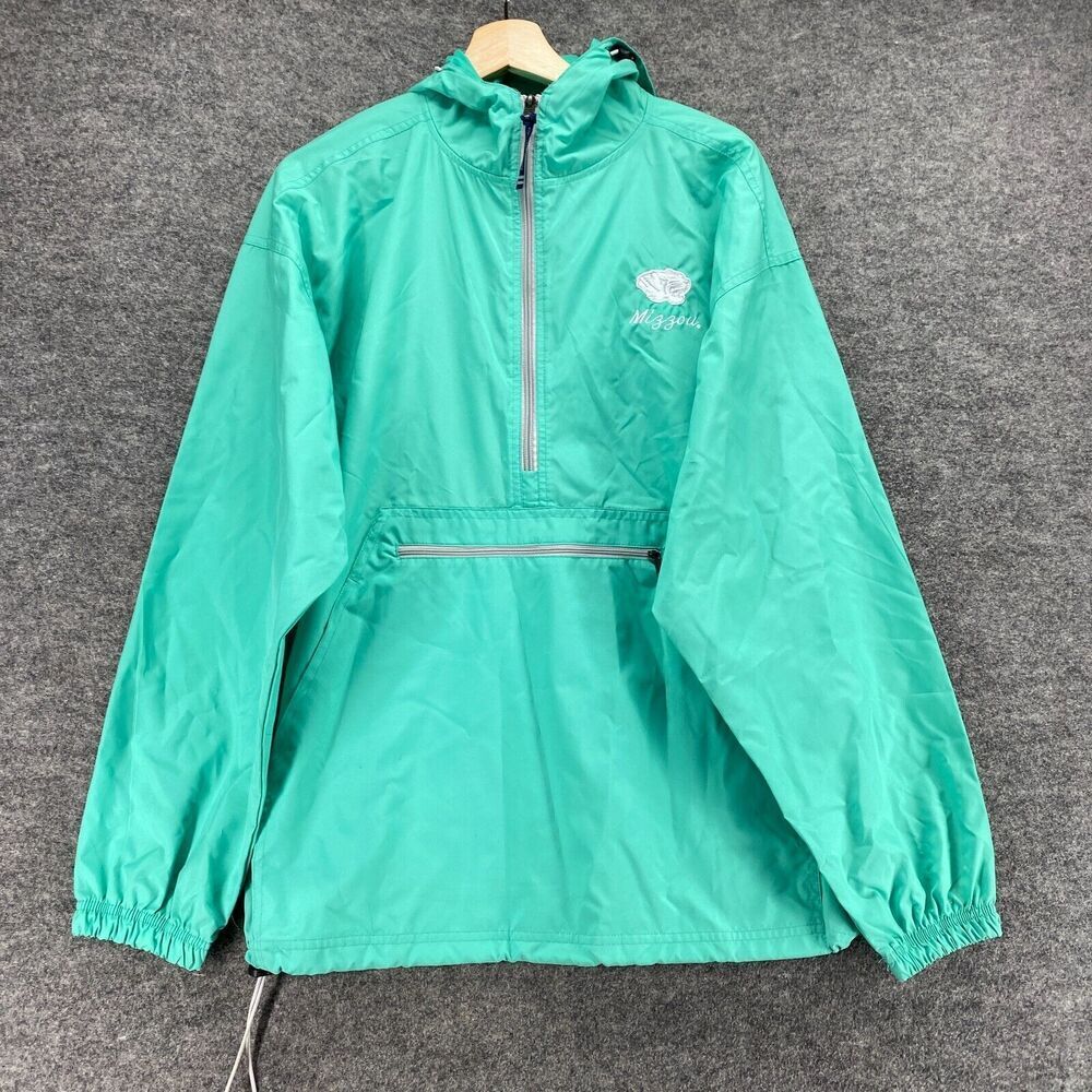 Charles River Apparel Windbreaker Jacket Women M Medium Blue Hooded Zipper